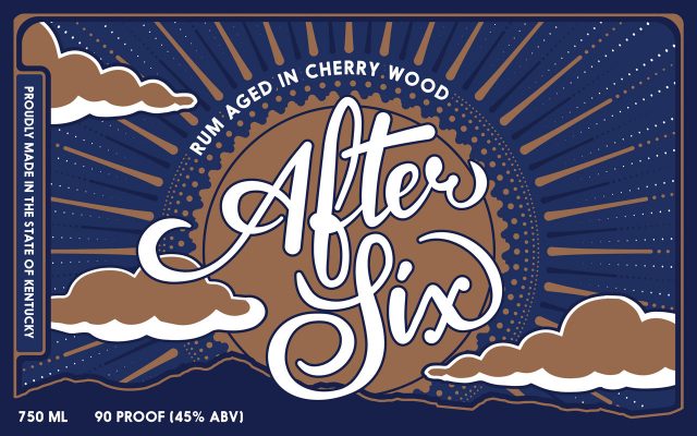 Label design for After Six brand rum.